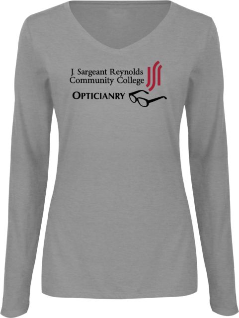 J. Sargeant Reynolds Womens Long Sleeve V Neck Tee  J Sargeant Reynolds Community College Opticianry - ONLINE ONLY