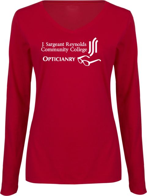 J. Sargeant Reynolds Womens Long Sleeve V Neck Tee  J Sargeant Reynolds Community College Opticianry - ONLINE ONLY