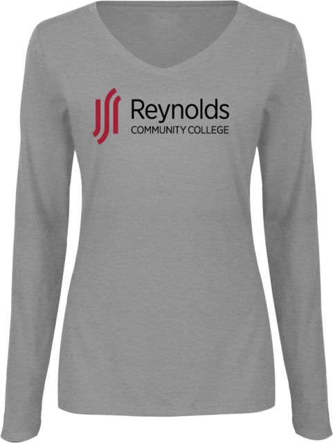 J. Sargeant Reynolds Womens Long Sleeve V Neck Tee  Reynolds Community College Horizontal - ONLINE ONLY