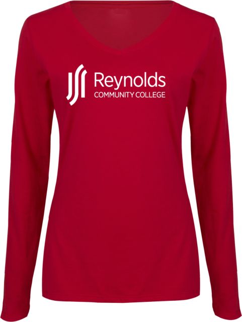 J. Sargeant Reynolds Womens Long Sleeve V Neck Tee  Reynolds Community College Horizontal - ONLINE ONLY