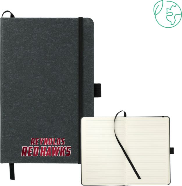 J. Sargeant Reynolds 5.5 x 8.5 FSC Mix Recycled Leather Bound Journal Reynolds Red Hawks Gradient - ONLINE ONLY