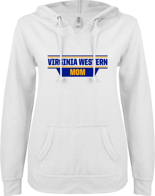 Virginia Western ENZA Ladies V Notch Raw Edge Fleece Hoodie Mom - ONLINE ONLY