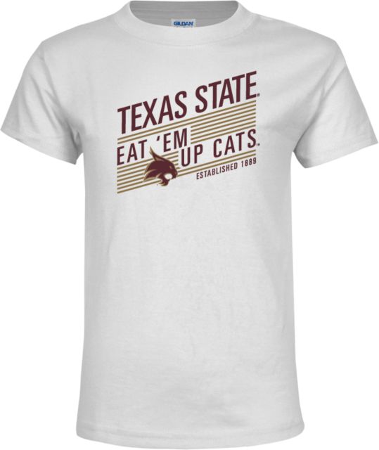 Texas State Youth T Shirt Eat em up Cats - ONLINE ONLY