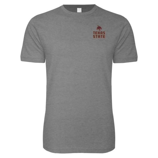 Texas State Next Level SoftStyle T Shirt Texas State Logo Stacked - ONLINE ONLY