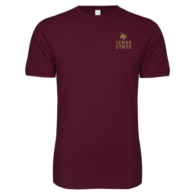 Texas State Next Level SoftStyle T Shirt Texas State Logo Stacked - ONLINE ONLY