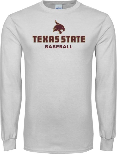 Texas State Long Sleeve T Shirt Baseball - ONLINE ONLY