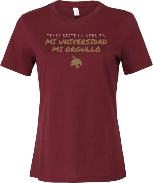 Texas State Bella + Canvas Womens Relaxed Cotton T Shirt Mi Universidad Mi Orgullo - ONLINE ONLY