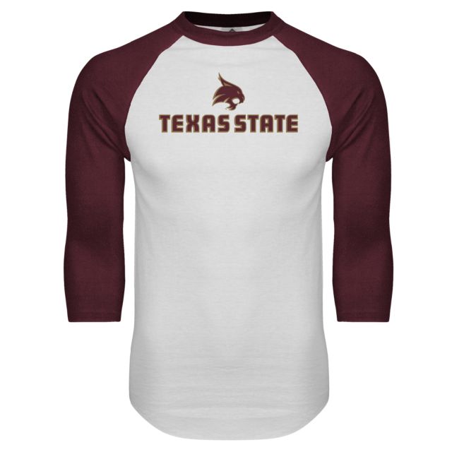Texas State Raglan Baseball T Shirt Texas State Secondary - ONLINE ONLY