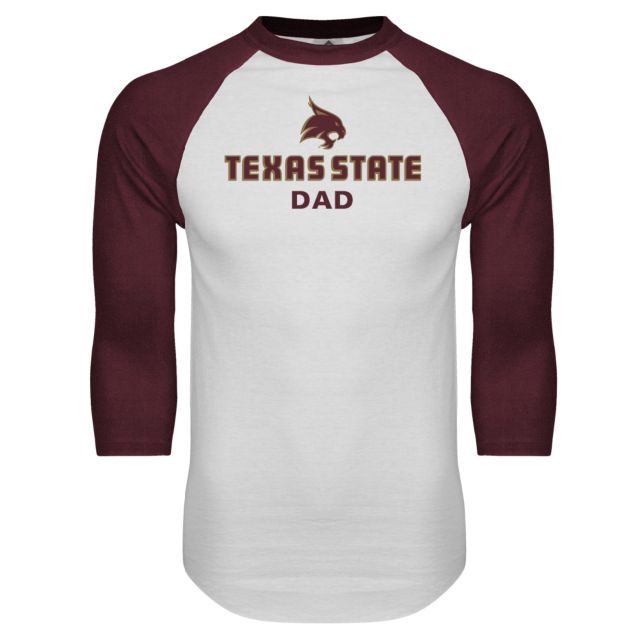 Texas State Raglan Baseball T Shirt Dad - ONLINE ONLY