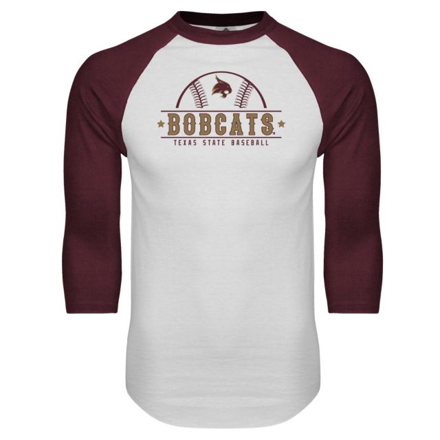 Texas State Raglan Baseball T Shirt Bobcats Baseball - ONLINE ONLY