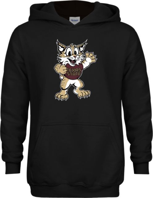 Texas State Youth Fleece Hoodie Bobcat Mascot - ONLINE ONLY