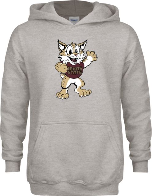 Texas State Youth Fleece Hood Bobcat Mascot - ONLINE ONLY