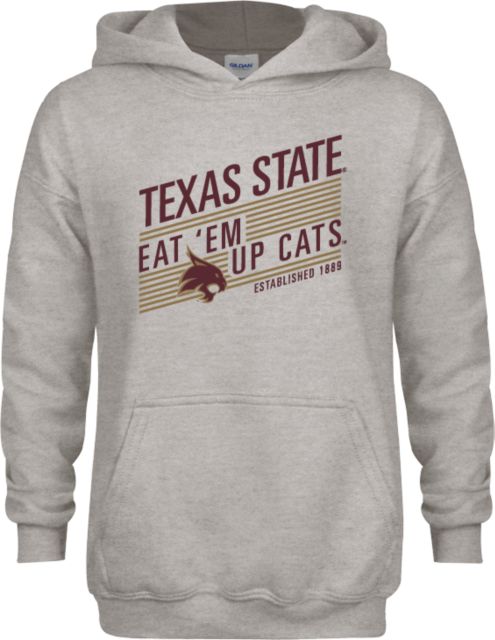 Texas State Youth Fleece Hood Eat em up Cats - ONLINE ONLY