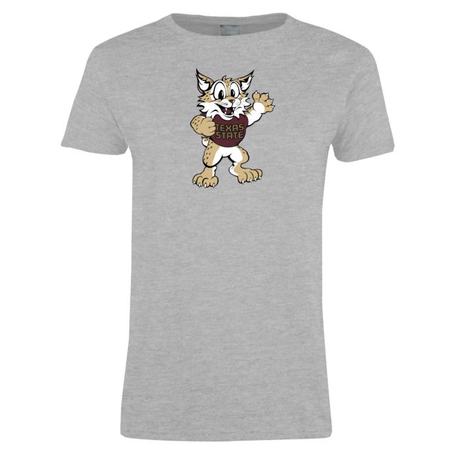 Texas State Ladies T Shirt Bobcat Mascot - ONLINE ONLY