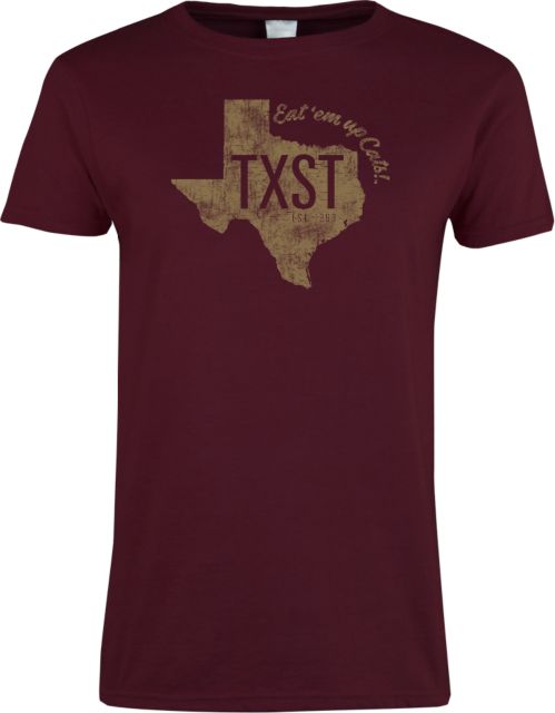 Texas State Ladies T Shirt TXST Eat em up Cats - ONLINE ONLY