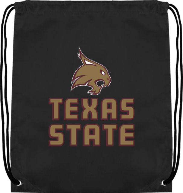 Texas State Drawstring Backpack Texas State Logo Stacked - ONLINE ONLY