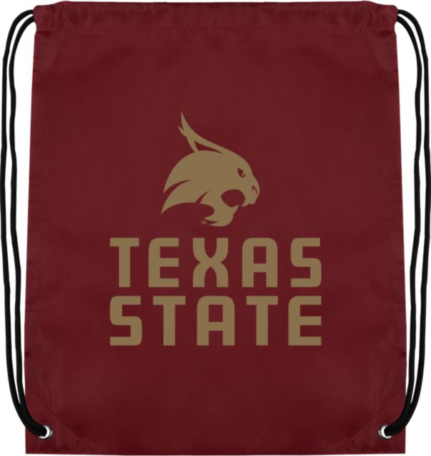 Texas State Drawstring Backpack Texas State Logo Stacked - ONLINE ONLY