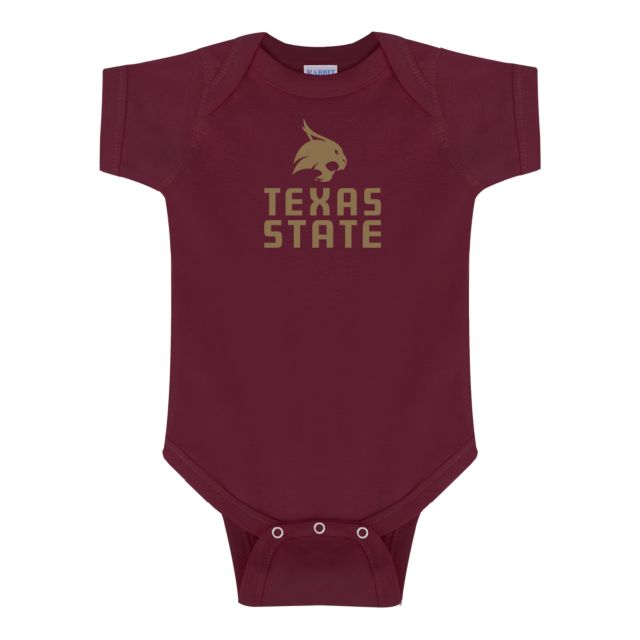 Texas State Infant Bodysuit Texas State Logo Stacked - ONLINE ONLY