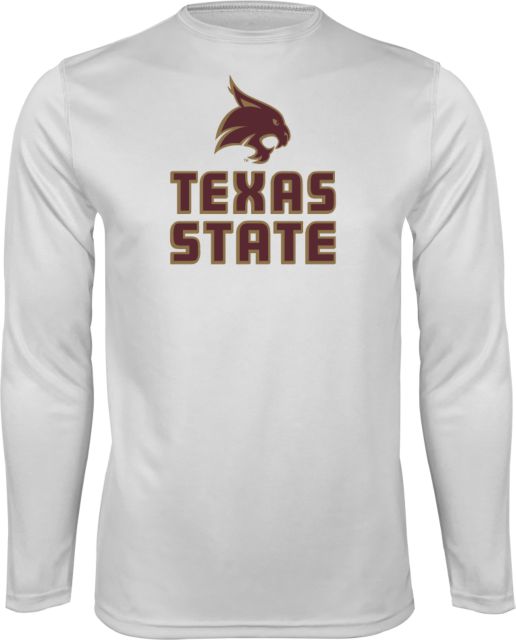 Texas State Performance Longsleeve Shirt Texas State Logo Stacked - ONLINE ONLY