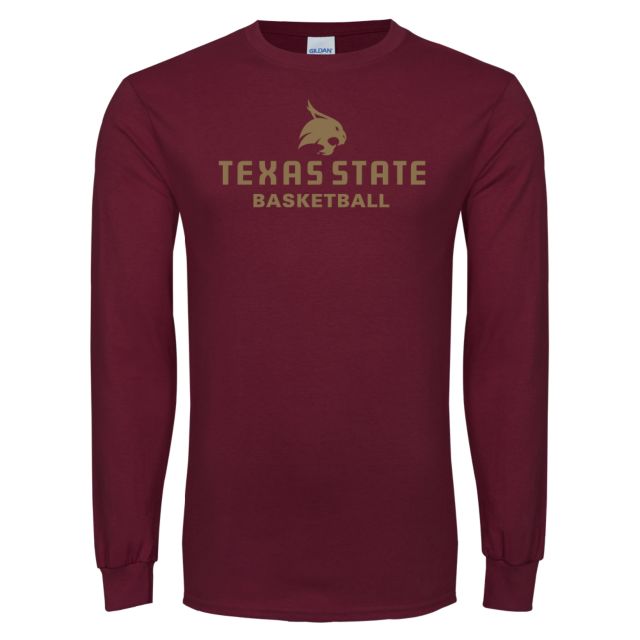 Texas State Long Sleeve T Shirt Basketball - ONLINE ONLY