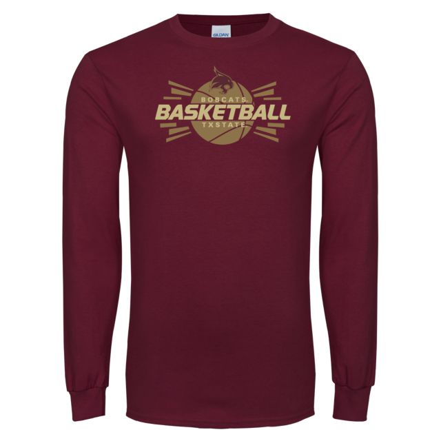 Texas State Long Sleeve T Shirt Bobcats Basketball - ONLINE ONLY