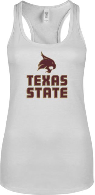 Texas State Next Level Ladies Ideal Racerback Tank Texas State Logo Stacked - ONLINE ONLY