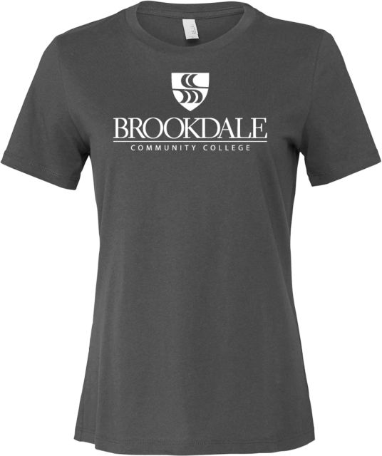 Brookdale Bella + Canvas Womens Asphalt Relaxed Cotton T Shirt Brookdale Primary Mark - ONLINE ONLY