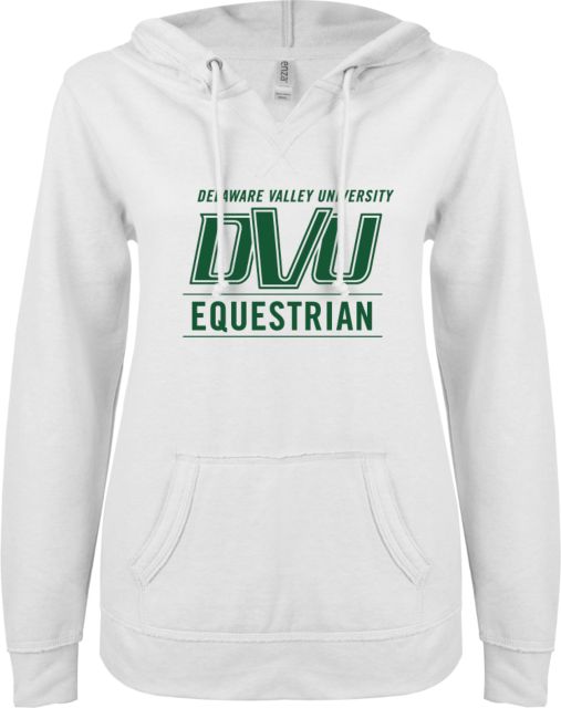 Delaware Valley ENZA Womens V Notch Raw Edge Fleece Hoodie DVU Sportmark Equestrian - ONLINE ONLY