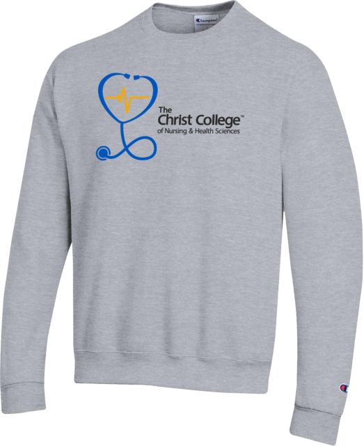Christ College Champion Fleece Crew Stethoscope w Christ College Wordmark - ONLINE ONLY
