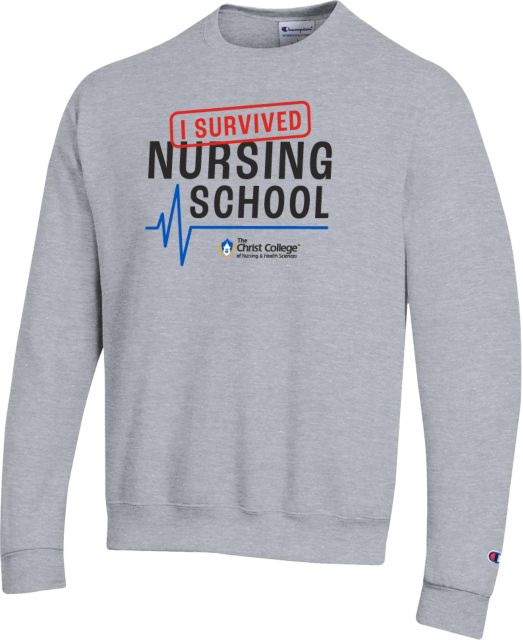 Christ College Champion Fleece Crew I Survived Nursing School - ONLINE ONLY