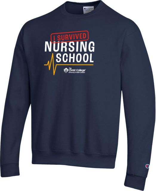 Christ College Champion Fleece Crew I Survived Nursing School - ONLINE ONLY