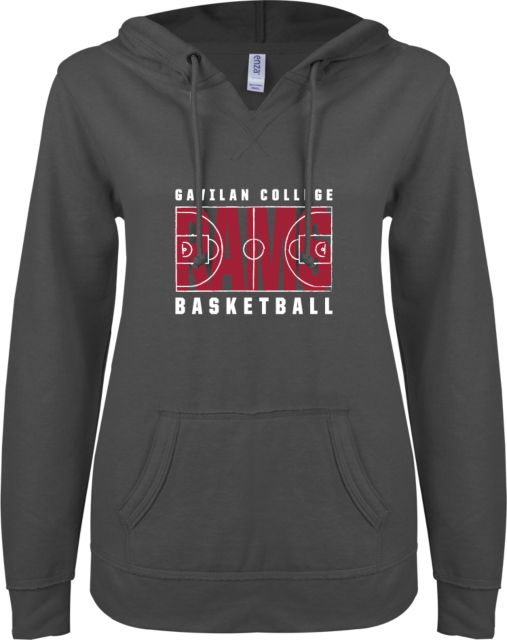 Gavilan ENZA Womens V Notch Raw Edge Fleece Hoodie Gavilan College Basketball Design - ONLINE ONLY