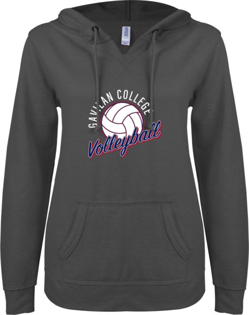 Gavilan ENZA Womens V Notch Raw Edge Fleece Hoodie Gavilan College Volleyball Design - ONLINE ONLY