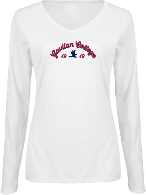 Gavilan Womens Long Sleeve V Neck Tee Gavilan College Arched Est 1919 - ONLINE ONLY