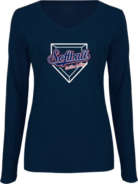 Gavilan Womens Long Sleeve V Neck Tee Gavilan College Softball Design - ONLINE ONLY