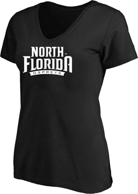 North Florida Womens Plus V Neck T Shirt UNF Primary Mark - ONLINE ONLY