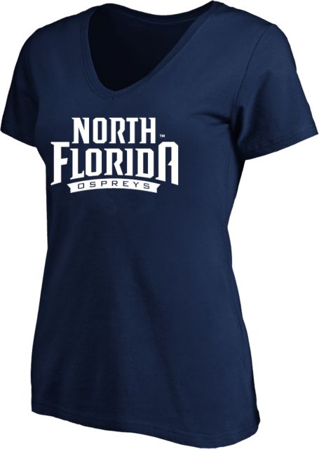North Florida Womens Plus V Neck T Shirt UNF Primary Mark - ONLINE ONLY