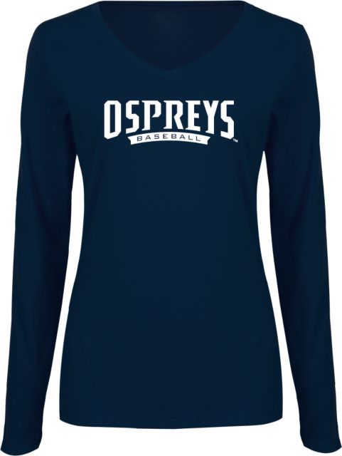 North Florida Womens Long Sleeve V Neck Tee  Ospreys Baseball - ONLINE ONLY