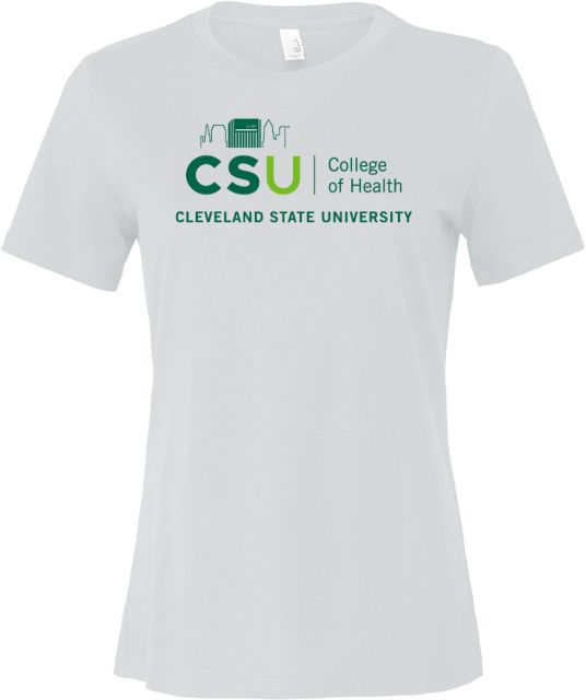 Cleveland State Bella + Canvas Womens Relaxed Cotton T Shirt CSU College of Health - ONLINE ONLY