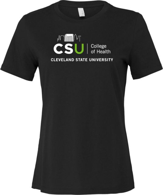 Cleveland State Bella + Canvas Womens Relaxed Cotton T Shirt CSU College of Health - ONLINE ONLY