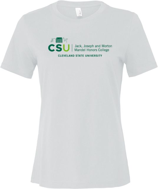 Cleveland State Bella + Canvas Womens Relaxed Cotton T Shirt CSU Honors College - ONLINE ONLY