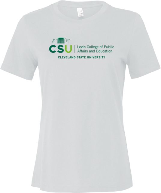 Cleveland State Bella + Canvas Womens Relaxed Cotton T Shirt CSU College of Public Affairs and Education - ONLINE ONLY