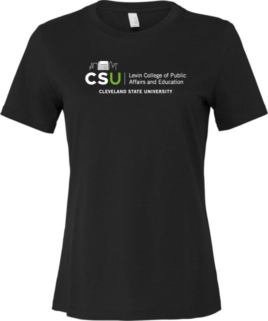 Cleveland State Bella + Canvas Womens Relaxed Cotton T Shirt CSU College of Public Affairs and Education - ONLINE ONLY