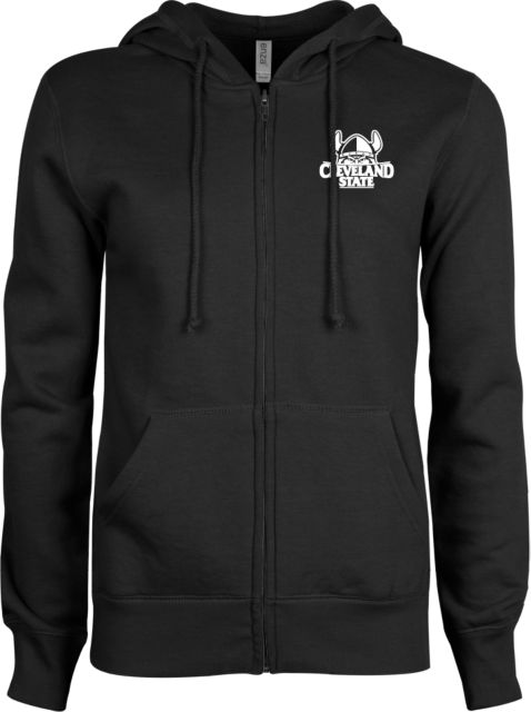 Cleveland State ENZA Ladies Fleece Full Zip Hoodie Primary Mark for Vinyl - ONLINE ONLY