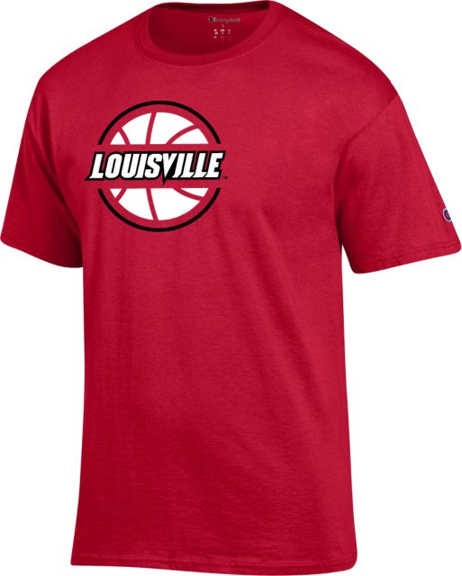 Louisville Champion Scarlet T Shirt Louisville Minimalist Basketball - ONLINE ONLY