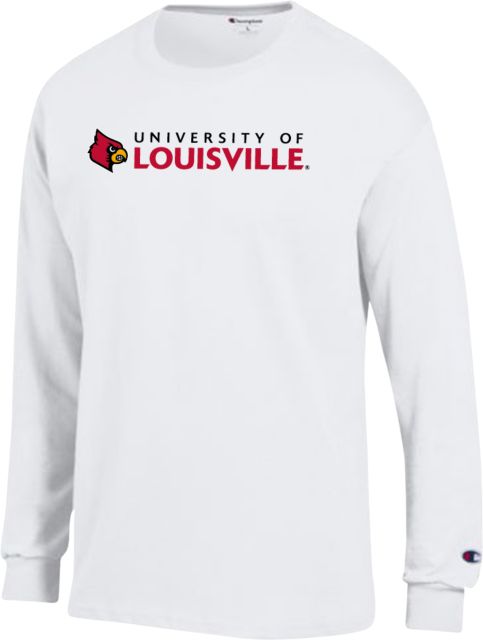 Louisville Champion Long Sleeve T Shirt Institutional Primary Mark - ONLINE ONLY