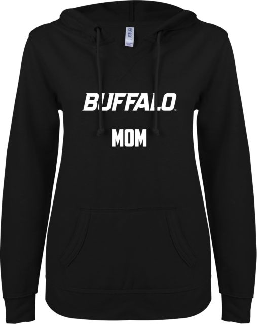 Buffalo ENZA Womens V Notch Raw Edge Fleece Hoodie Mom - ONLINE ONLY