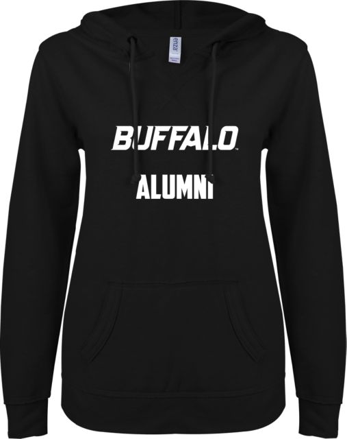 Buffalo ENZA Womens V Notch Raw Edge Fleece Hoodie Alumni - ONLINE ONLY