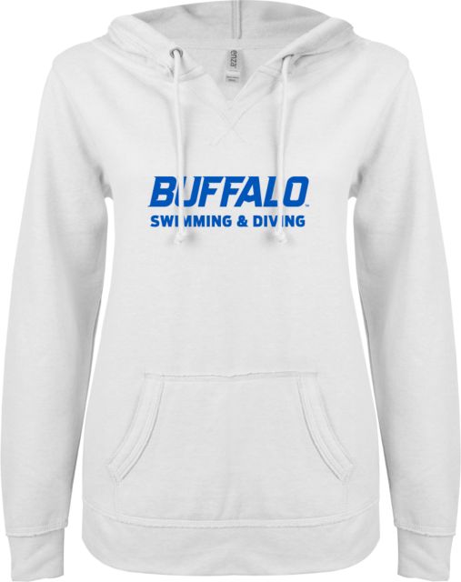 Buffalo ENZA Ladies V Notch Raw Edge Fleece Hoodie Swimming and Diving - ONLINE ONLY