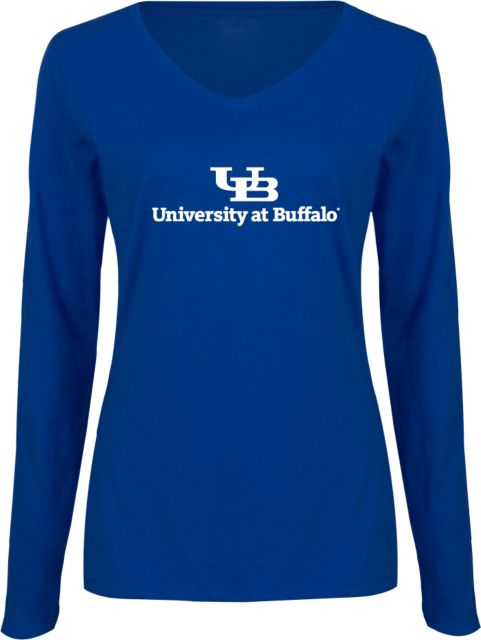 Buffalo Womens Long Sleeve V Neck Tee Primary Lock Up - ONLINE ONLY